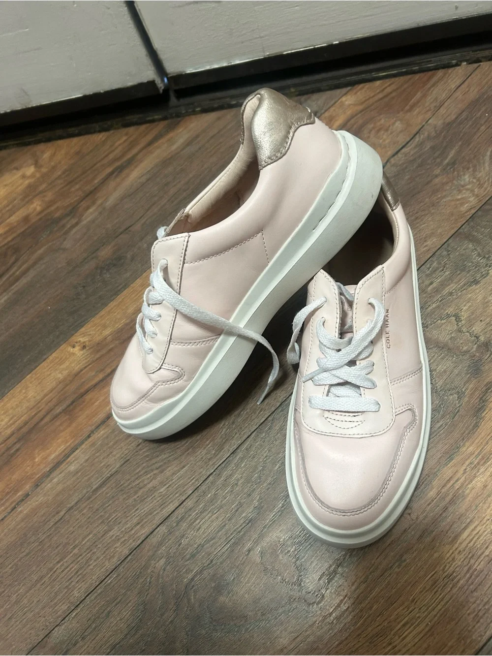 Cole Haan GrandPro Rally Court Pink Leather Laced Up Sneakers Shoes Womens Sz 7